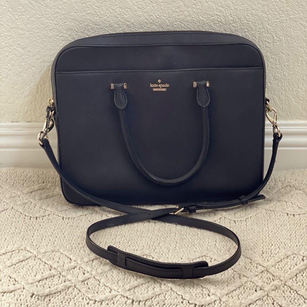 Kate Spade Black Leather Laptop Bag